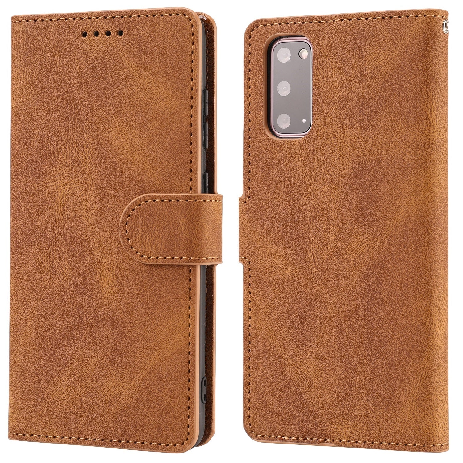 TPU + PU Leather Phone Protective Shell with Wallet and Stand for Samsung Galaxy S20 4G/S20 5G - Light Brown TPU + PU Leather Phone Protective Shell with Wallet and Stand for Samsung Galaxy S20 4G/S20 5G - Light Brown
